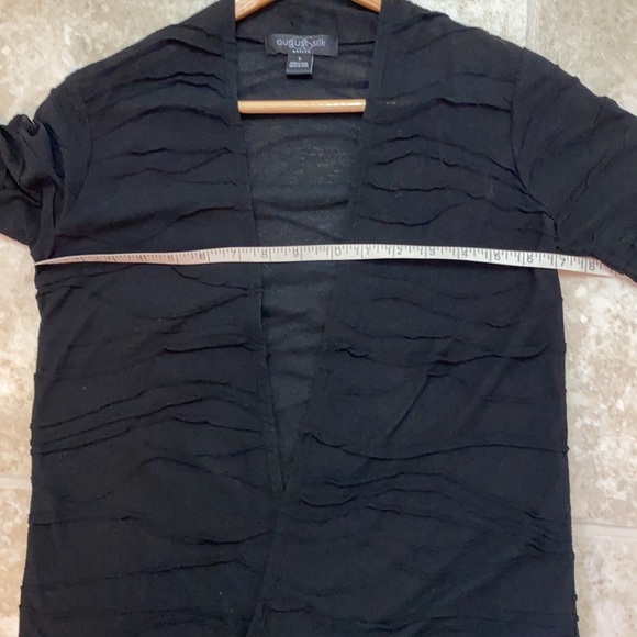 August Silk Black Open Cardigan. Sz Small P - Picture 5 of 5